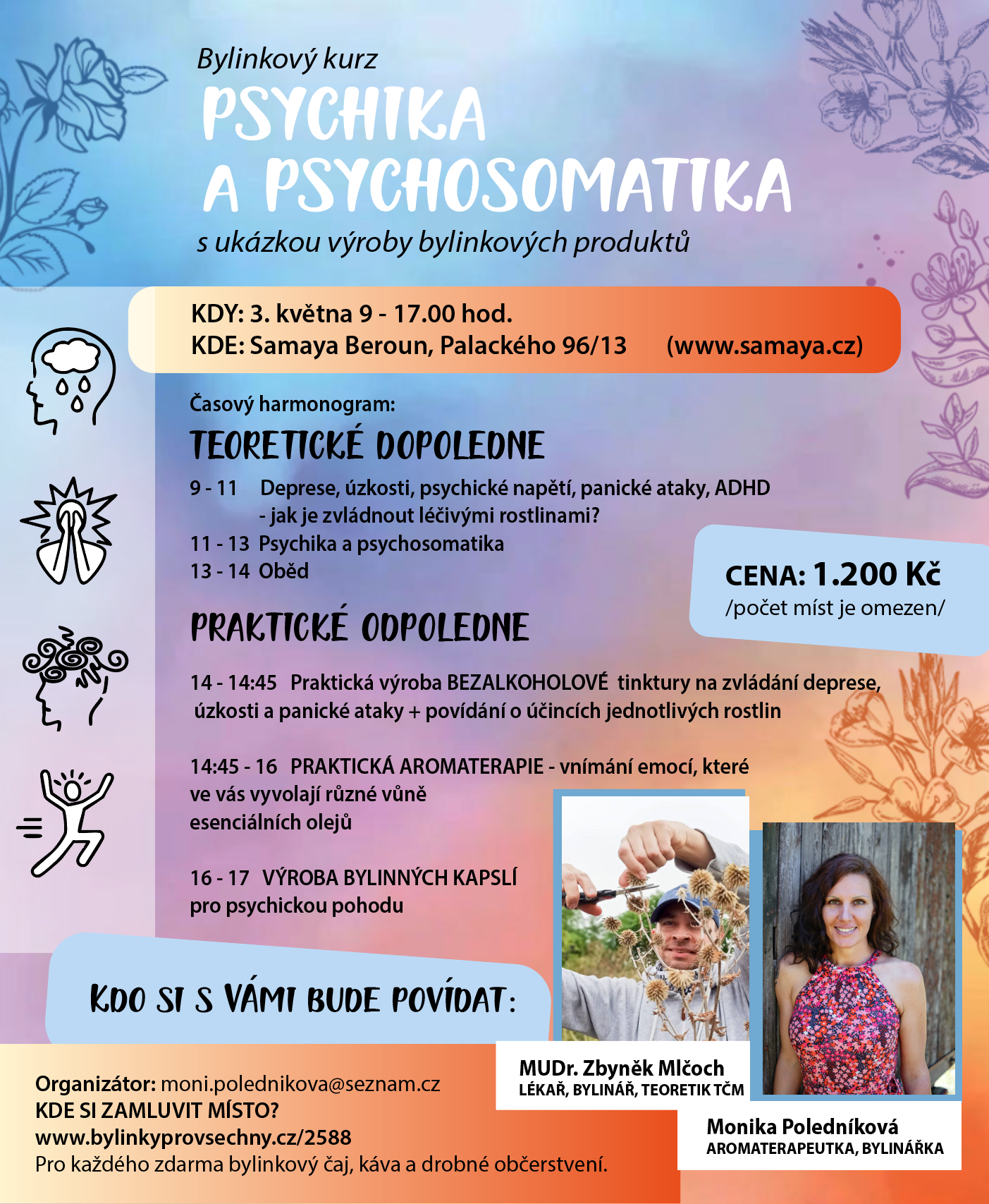 Bylinkový kurz PSYCHIKA a PSYCHOSOMATIKA s ukázkou výroby bylinkových produktů, Beroun 3.5.2026