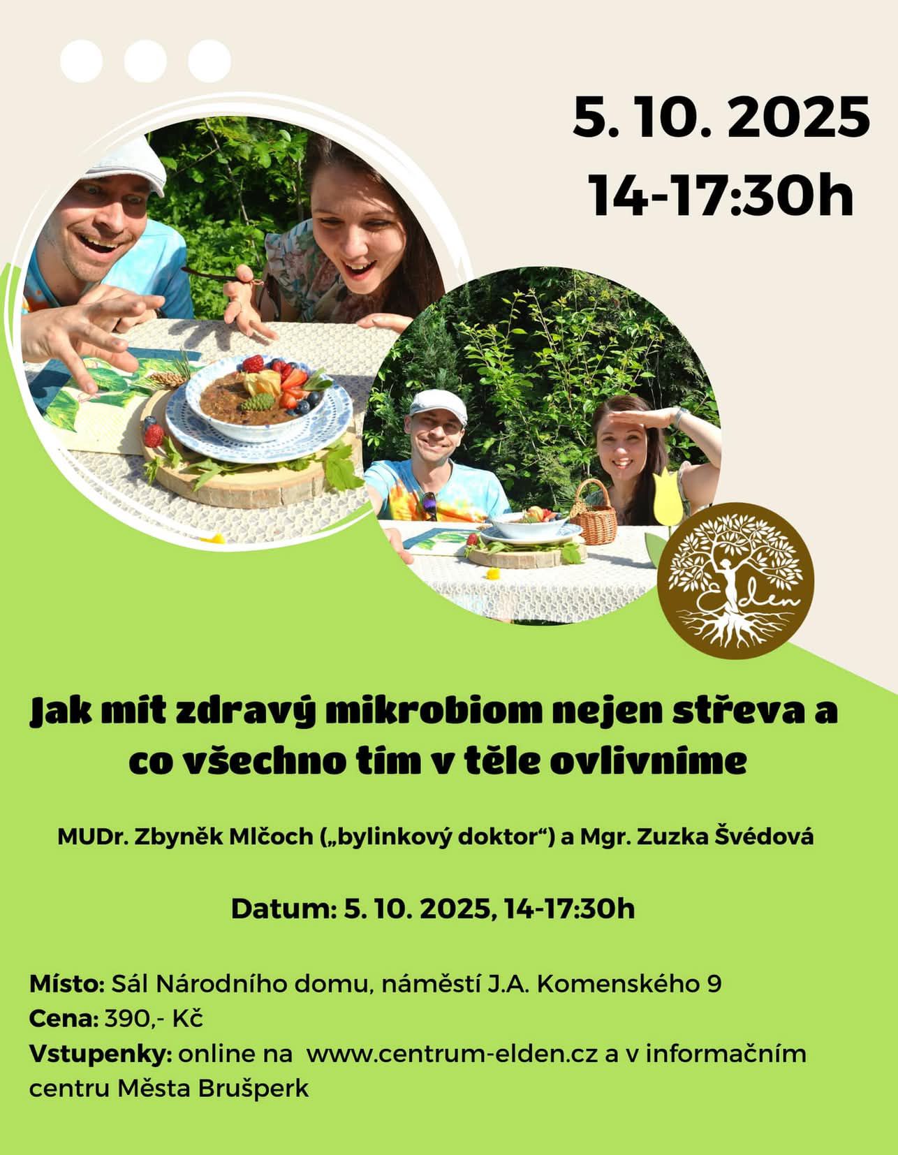Přednáška Brušperk, Jak mít zdravý mikrobiom nejen střeva a co všechno tím v těle ovlivníme, 15.3.2025 ve 14 hodin